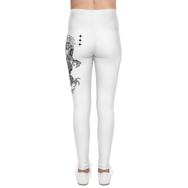 Dragon Print Youth Leggings, Unique Kids Fashion, Stylish Activewear, Comfortable Everyday Wear, Perfect for Gift Giving - Image 4