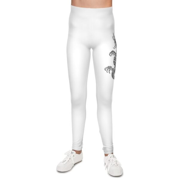 Dragon Print Youth Leggings, Unique Kids Fashion, Stylish Activewear, Comfortable Everyday Wear, Perfect for Gift Giving - Image 3