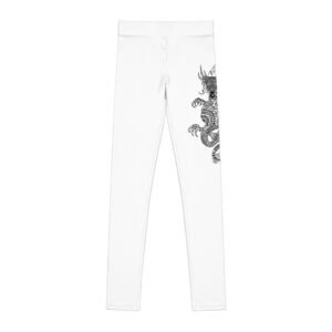 Dragon Print Youth Leggings, Unique Kids Fashion, Stylish Activewear, Comfortable Everyday Wear, Perfect for Gift Giving