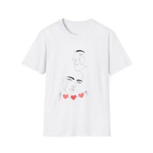 Minimalist Love T-Shirt - Artistic Face Design, Gifts for Her, Graphic Tee, Casual Wear, Valentine's Day