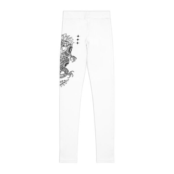 Dragon Print Youth Leggings, Unique Kids Fashion, Stylish Activewear, Comfortable Everyday Wear, Perfect for Gift Giving - Image 2