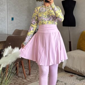 Home burkîi 4 pièces bonnet maillot colone jupe tissu syclism