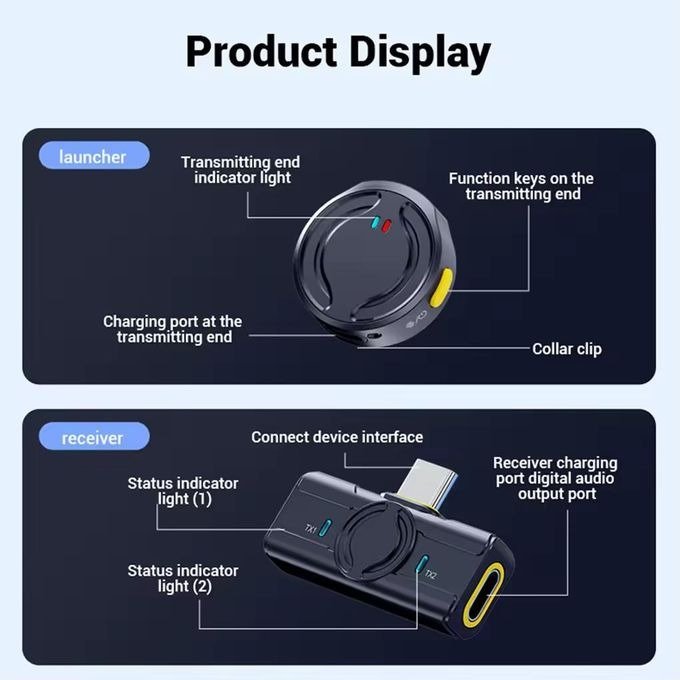 microphone lavalier sans fil – usb c , avec boîtier de charge | son clair & professionnel microphone lavalier sans fil – usb c , avec boîtier de charge | son clair & professionnel